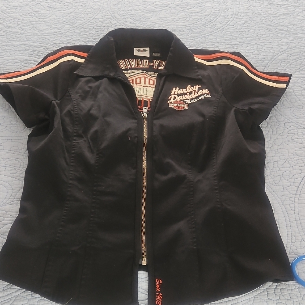 Harley-Davidson Women's Black and Orange Utility Jacket
